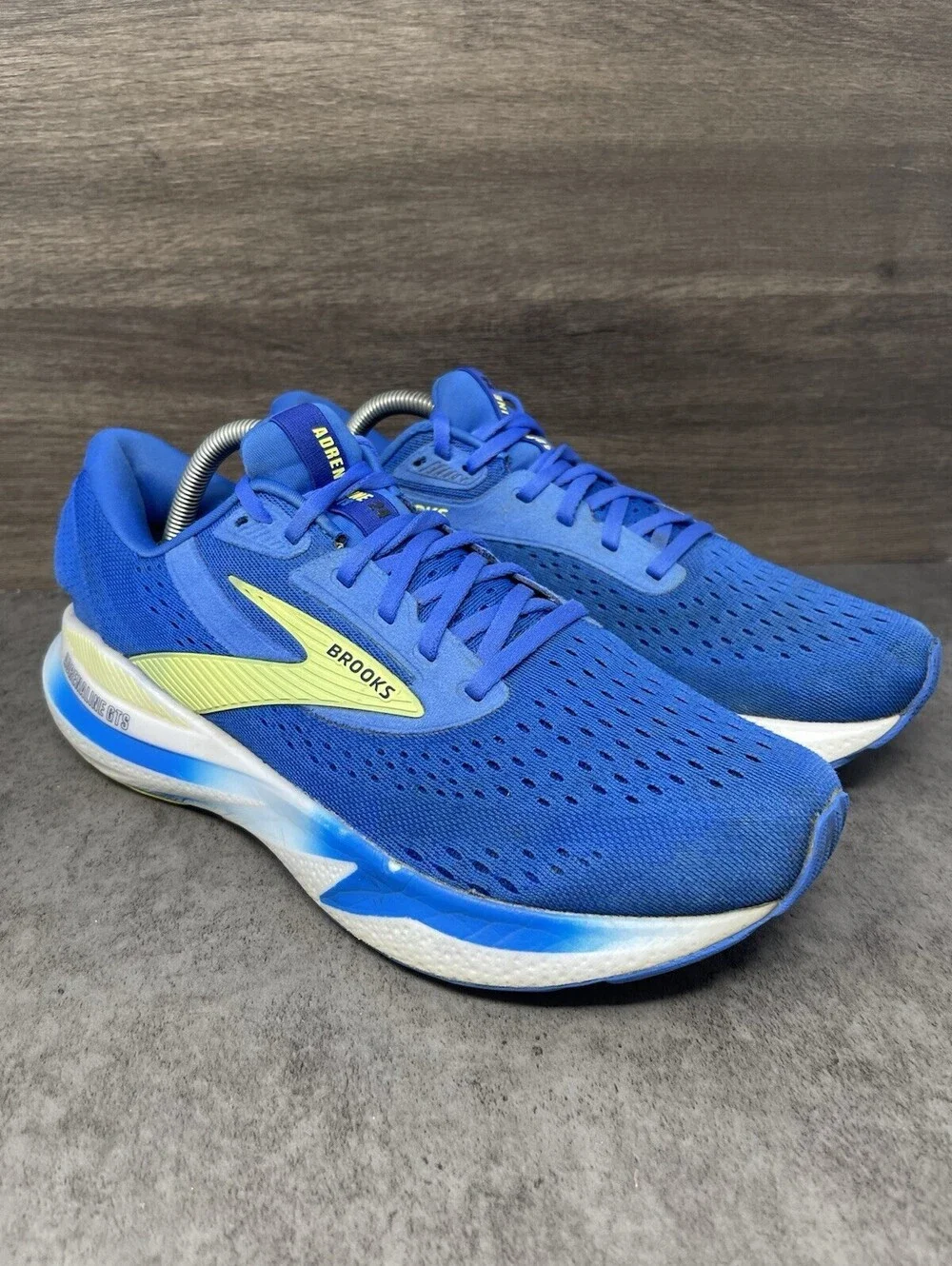 Brooks Adrenaline GTS 24 Mens Size 9.5 Blue Yellow GuideRails Running Shoes